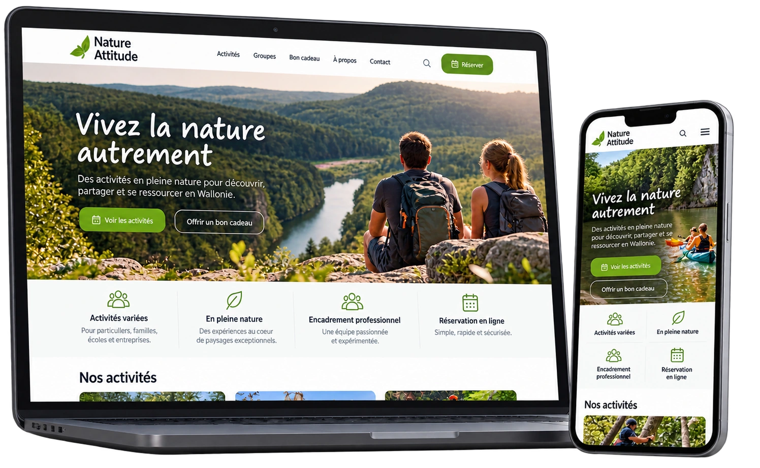 Création du site Nature Attitude par Web Creation Belgium